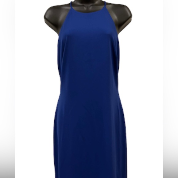 NWT Bagdley Mishka Couture bright Blue Gown - Picture 1 of 4